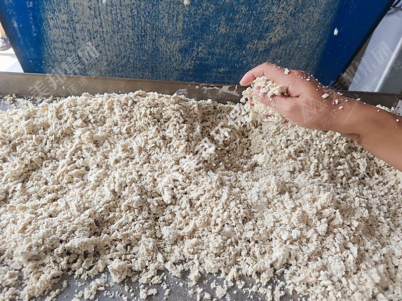 美邦帶式壓榨機(jī)處理后的豆腐渣 美邦帶式壓榨機(jī)處理后的豆腐渣